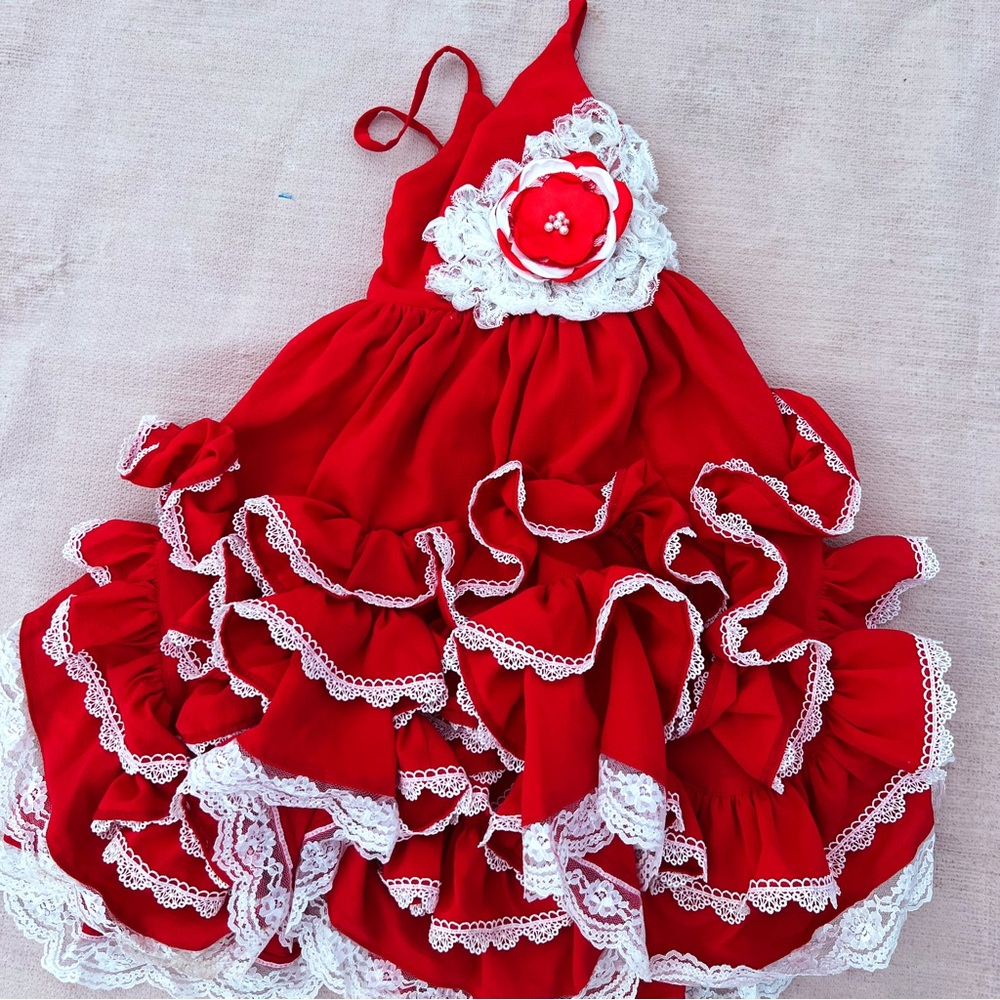 Dollcake Vintage A Thousand Wishes Dress, Size 1 (1-2 year olds) in stunning red